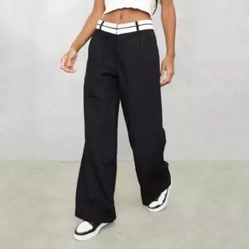 Модные женские брюки больших размеров для офиса с карманами, однотонные, с драпировкой на талии, повседневные, свободные, широкие, длинные брюки, элегантные брюки для поездок на работу 1144 S серебряный