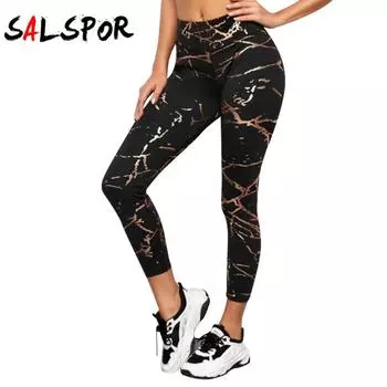 Модные женские брюки для йоги с высокой талией и цифровой печатью, спортивные тонкие леггинсы