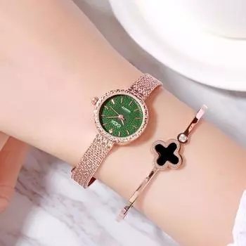 Модные женские часы, компактные кварцевые часы Ins Style, легкие роскошные водонепроницаемые женские часы из розового золота