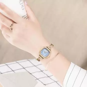 Модные женские часы квадратные компактные кварцевые часы маленькие свежие водонепроницаемые женские часы браслет часы