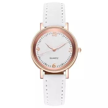 Модные женские часы с арабским циферблатом, повседневный ремешок, аналоговые кварцевые часы белый