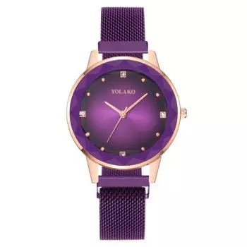 Модные женские часы с бриллиантовой инкрустацией, женские часы, кварцевые часы, магнит для поглощения железа, магнит для пояса Milan, обработка на заказ красный