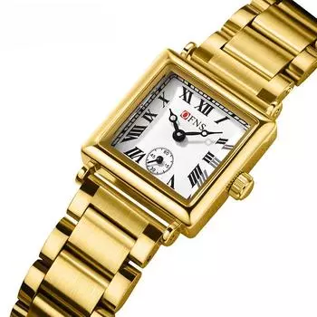 Модные женские часы с квадратным циферблатом и простой римской шкалой, водонепроницаемые, женские повседневные кварцевые часы