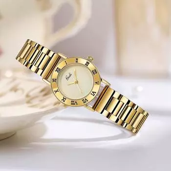 Модные женские часы со стальным ремешком, легкие роскошные, ретро-кварцевые часы, простые римские весы, элегантные женские часы