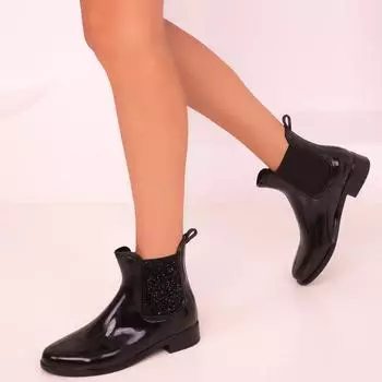 Модные женские черные ботинки и ботильоны