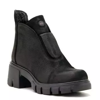 Модные женские черные ботинки и ботильоны из натуральной кожи