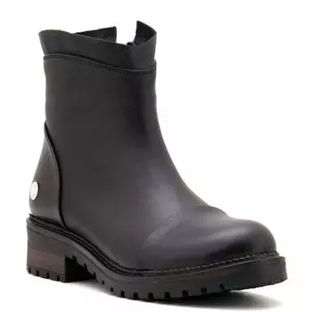 Модные женские черные ботинки и ботильоны из натуральной кожи