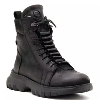 Модные женские черные ботинки и ботильоны из натуральной кожи