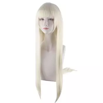 Модные женские длинные прямые синтетические парики с челкой для вечеринки в стиле косплей