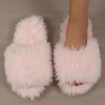 Модные женские домашние тапочки, роскошный дизайн, осень-зима, новые плюшевые домашние ленивые туфли, нескользящие, прочные, модные, теплые сандалии, тапочки 36-37 чёрный