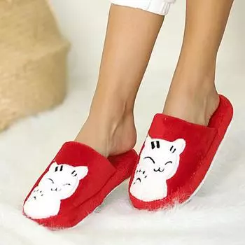 Модные женские домашние тапочки Smiling Cat с фигурной термоподошвой 001-1967-21