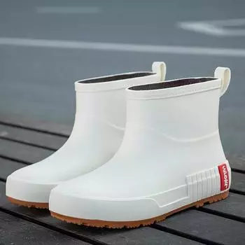 Модные женские дождевые туфли, водонепроницаемые сапоги, водонепроницаемые сапоги, кухонная обувь, клеевая обувь, обувь для мойки автомобиля, бархатная термообувь 36
