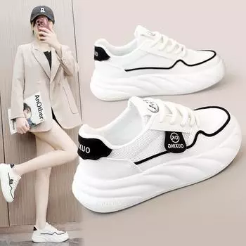 Модные женские дышащие белые туфли, летние модные универсальные повседневные туфли на плоской подошве, кроссовки, спортивная обувь для тенниса, Zapatillas Mujer 35