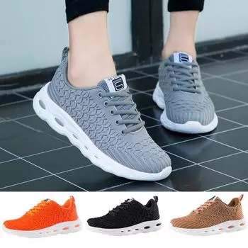 Модные женские дышащие сетчатые кроссовки повседневные кроссовки спортивная обувь теннисные туфли 35 чёрный