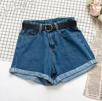 Модные женские джинсовые шорты с высокой талией и широкими штанинами, тонкие летние джинсовые шорты, сексуальные шорты для девочек, брюки S белый