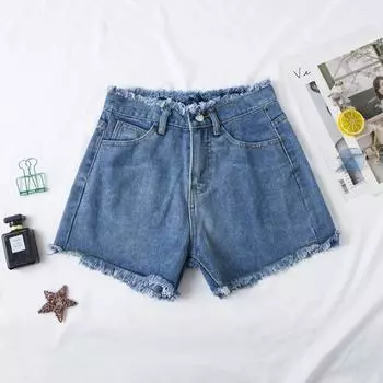 Модные женские джинсовые шорты с высокой талией и нерегулярными брюками, широкие джинсовые шорты в уличном стиле S белый