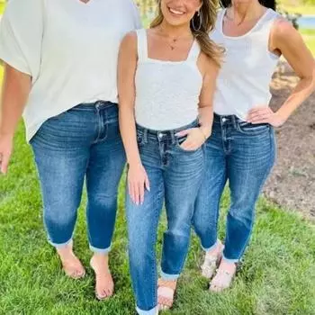 Модные женские джинсы больших размеров 2024 года, высокоэластичные тонкие винтажные повседневные узкие джинсовые брюки, облегающие свободные элегантные джинсы, женская одежда 1713 S светло-синий