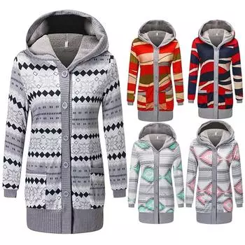 Модные женские флисовые карманы на пуговицах, повседневные шапки с длинными рукавами, свободное пальто M