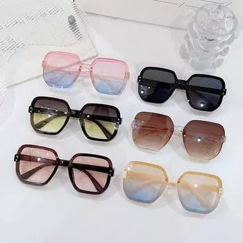 Модные женские градиентные большие солнцезащитные очки с большими линзами UV400 Ocean, солнцезащитные очки унисекс, роскошный дизайн, солнцезащитные очки для активного отдыха AS THE PICTURE чёрный