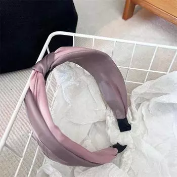 Модные женские и детские повязки на голову с узлом по центру из атласной ткани, повязки для волос для дам, повседневный головной убор