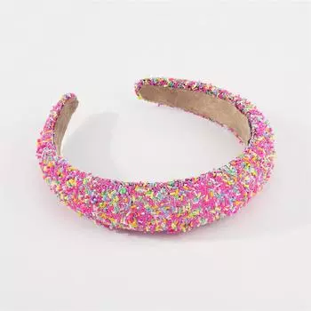Модные женские и девичьи повязки на голову с блестящими бусинами и мягкой подкладкой, милые женственные аксессуары для волос для вечеринок, подарок на день рождения