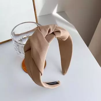 Модные женские и девичьи повязки на голову однотонные из твиловой ткани с узлом повязки для волос для дам аксессуары для волос