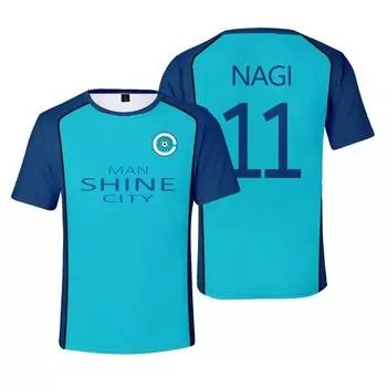 Модные женские и мужские футболки с рисунком BLUE LOCK, рубашка с принтом, с круглым вырезом, свободные, с короткими рукавами, модная мужская одежда, уличная одежда XS синий