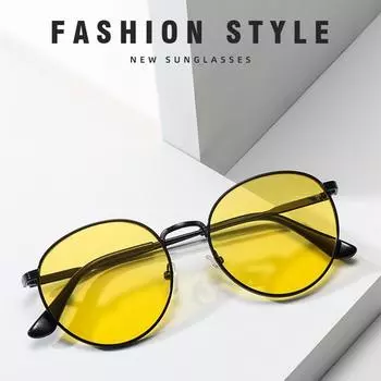 Модные женские и мужские металлические очки, солнцезащитные очки, индивидуальные овальные новые ювелирные аксессуары в форме океана Glasses cloth random colour