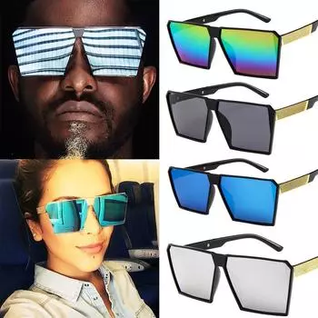 Модные женские и мужские негабаритные квадратные солнцезащитные очки, винтажные солнцезащитные очки в стиле ретро разноцветный