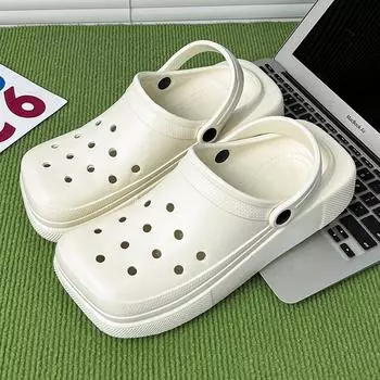 Модные женские и мужские сандалии PARZIVAL на толстой платформе, тапочки, летние пляжные сандалии на мягкой подошве, женские нескользящие туфли для ванной комнаты 35-36 бежевый