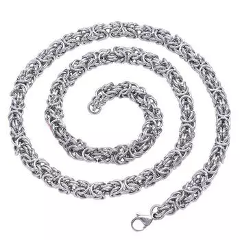 Модные женские и мужские ювелирные изделия из нержавеющей стали, византийская цепочка, ожерелье или браслет 10 мм для рождественского подарка 45CM