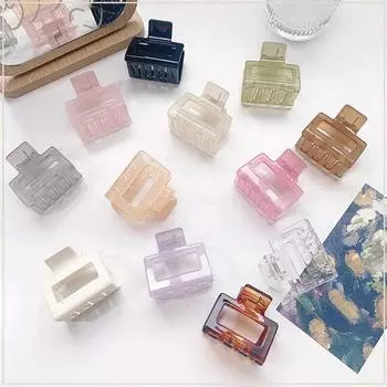 Модные женские когти для волос, акриловые зажимы в виде краба, очаровательные одноцветные женские заколки для волос, корейская ретро-прическа для макияжа бежевый