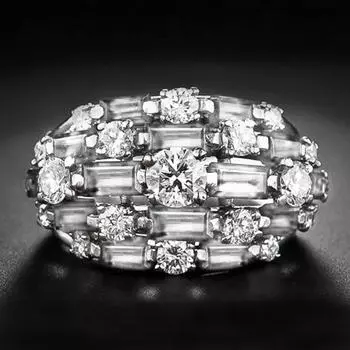 Модные женские кольца обещания для помолвки, свадьбы, вечеринки, роскошные инкрустированные блестящие синие/белые CZ 2022, современные трендовые ювелирные изделия 10