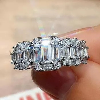 Модные женские кольца с блестящим цирконием, роскошные обручальные кольца, модные свадебные украшения для помолвки 10