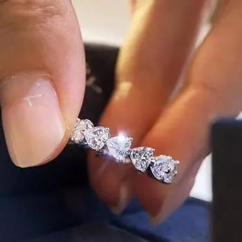 Модные женские кольца Трендовые белые обручальные кольца с цирконом для женщин, ювелирные изделия на годовщину свадьбы 5