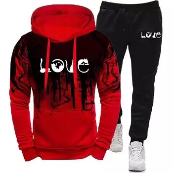 Модные женские костюмы Splash Ink Sweatshirt Unisex Suit Hoodies for Women Winter Tracksuit Sets Hooded Zip-up Set Clothing S