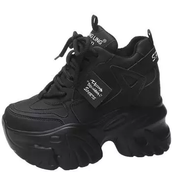 Модные женские кожаные кроссовки на высокой платформе, новые зимние теплые плюшевые зимние туфли на толстой подошве 10 см, повседневные туфли, толстые спортивные кроссовки для папы 34 хаки