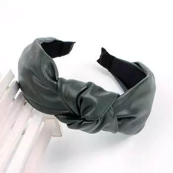 Модные женские кожаные повязки для волос с бантом, однотонные, с перекрещенным узлом, женский обруч для волос, резинки для волос для девочек, аксессуары для волос