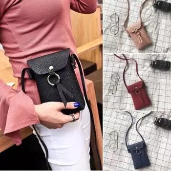 Модные женские кожаные сумки на цепочке, чехол через плечо для мобильного телефона, сумки на плечо, чехол красный