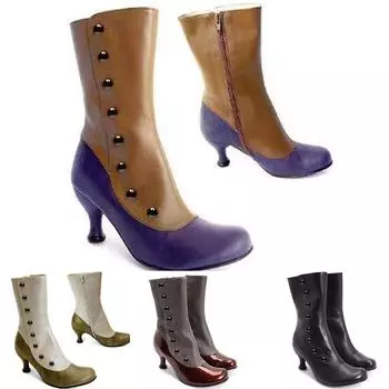 Модные женские кожаные туфли на танкетке с круглым носком, ковбойские сапоги без шнуровки на молнии 42 зелёный