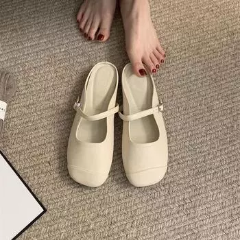 Модные женские кожаные туфли, женские тапочки для улицы, повседневные туфли Solf Slip on Ladies Peas Shoes 2024, лаконичные туфли на плоской подошве Zapatillas Mujer 35 белый