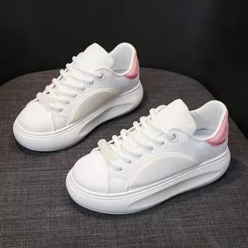 Модные женские кроссовки 2024 года, модные женские туфли на платформе, дизайнерские розы, толстая подошва, повседневные, новые летние туфли из искусственной кожи на шнуровке, базовые, для отдыха, Rou 35 розовый