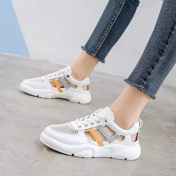 Модные женские кроссовки 2024 года, повседневная обувь на платформе, модные сетчатые дышащие кроссовки, легкие кроссовки для ходьбы 35 зелёный