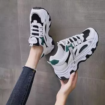 Модные женские кроссовки 2024 года, сетчатые модные повседневные туфли на платформе, дышащие кроссовки для бега, удобные кроссовки со шнуровкой, вулканизированные туфли Tenis De Mujerc 35 серый