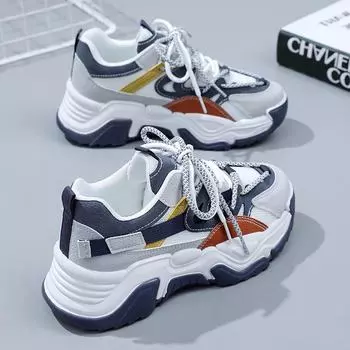 Модные женские кроссовки 2024 года: Стильные повседневные спортивные кроссовки на весну и осень 40 темно-синий