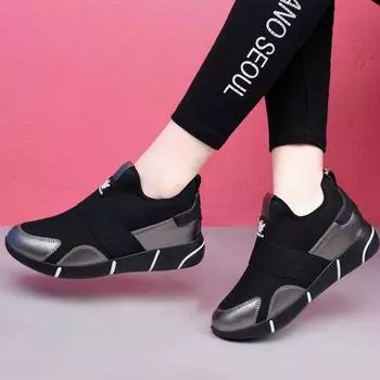 Модные женские кроссовки, эластичные комплекты обуви, повседневная обувь на платформе, дышащая сетка, женские кроссовки для бега 2024 года, весенние массивные кроссовки 36 серый