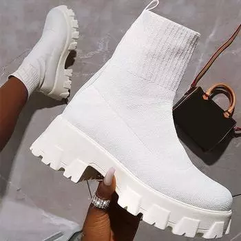 модные женские кроссовки белые спортивные туфли для женщин кроссовки на платформе легкие туфли на платформе тренд 2024 повседневные каблуки Zapatos Mujer 35