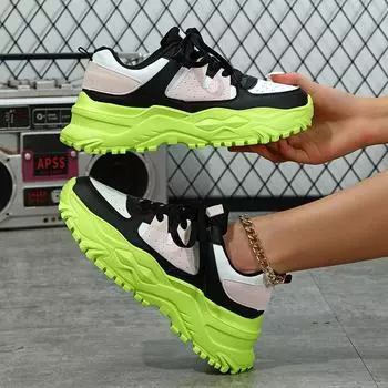 Модные женские кроссовки Dad Sneakers, увеличивающие рост: Толстая подошва, дышащая, легкая, модная, универсальная обувь для спорта на открытом воздухе. 42 белый