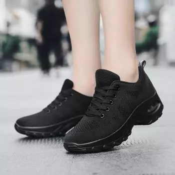 Женские дышащие кроссовки, кроссовки для бега, спортивная одежда для фитнеса, повседневная обувь, обувь для медсестер, кроссовки, женская прогулочная обувь, женская обувь 35 чёрный