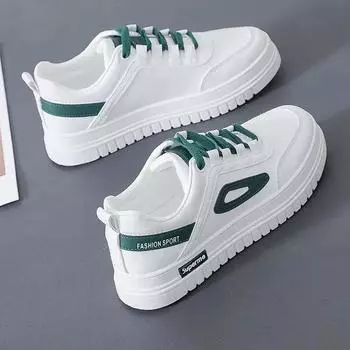 Модные женские кроссовки для взрослых, маленькие туфли, женская обувь на весну, лето и осень, корейская универсальная обувь, эффектные ножки, маленькие повседневные туфли для досок 35-1 белый